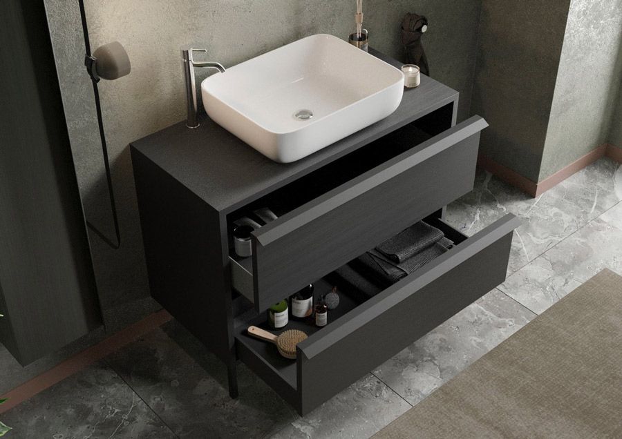 piccolo bagno nero moderno