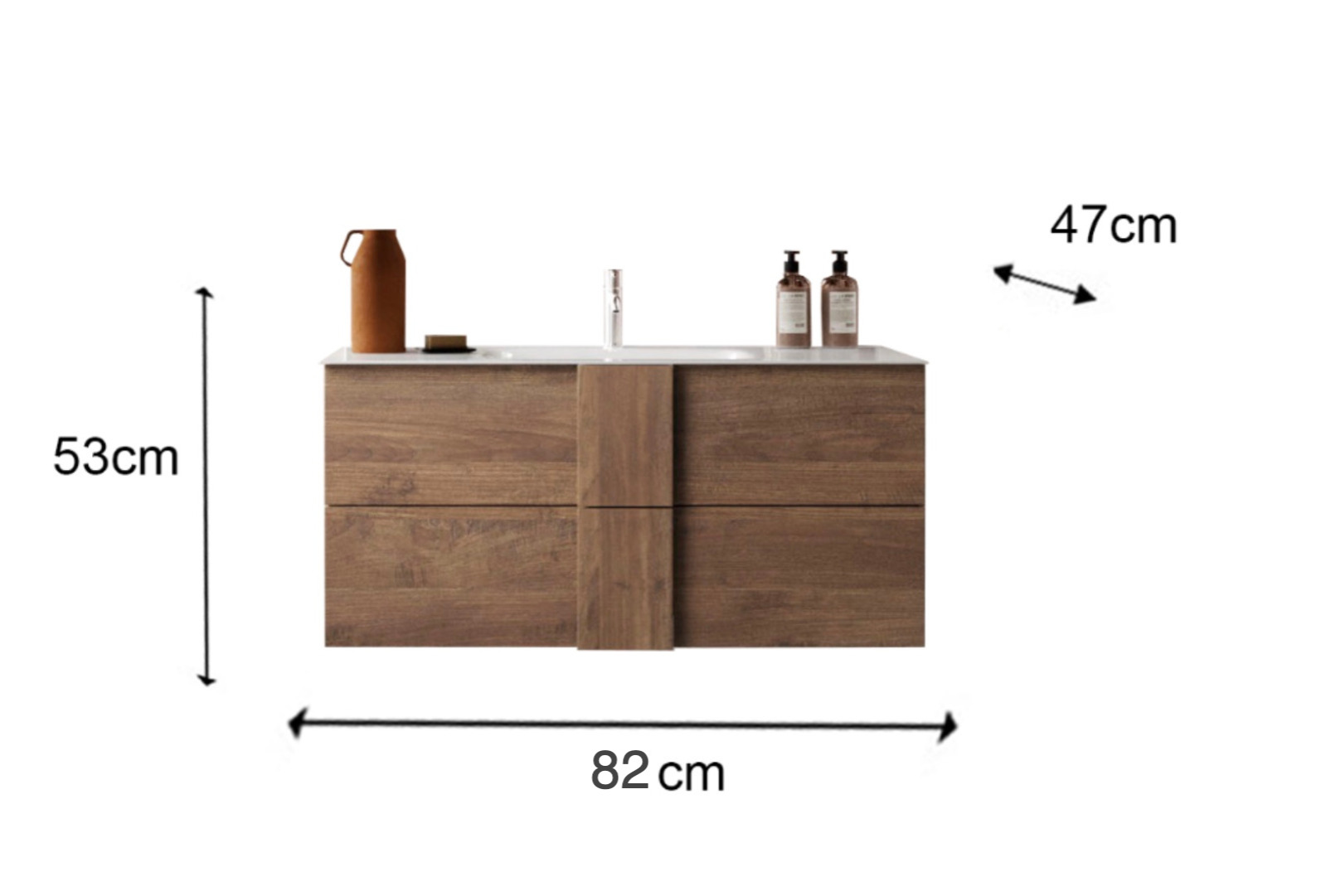 Mobile da bagno sospeso in offerta L.82 cm, 2 cassetti