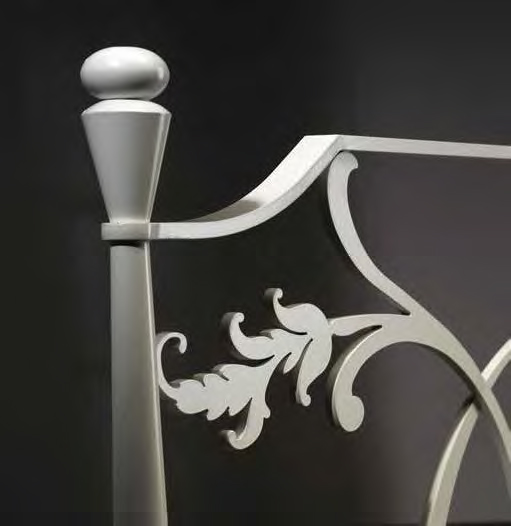 Letto in ferro battuto Dvorak , color marrone raggrinzante, made in Italy