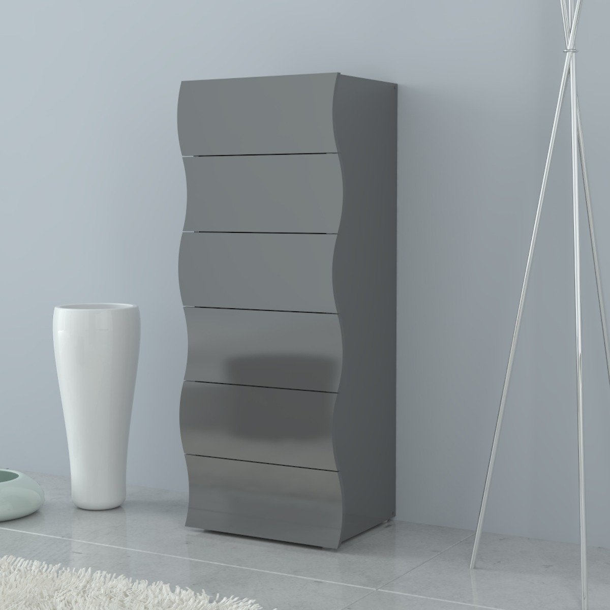 Scarpiera a 4 ante sagomate antracite