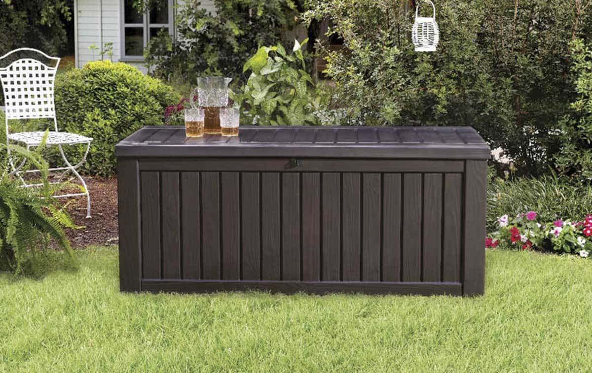 Baule porta oggetti da esterno, Tiglio marrone