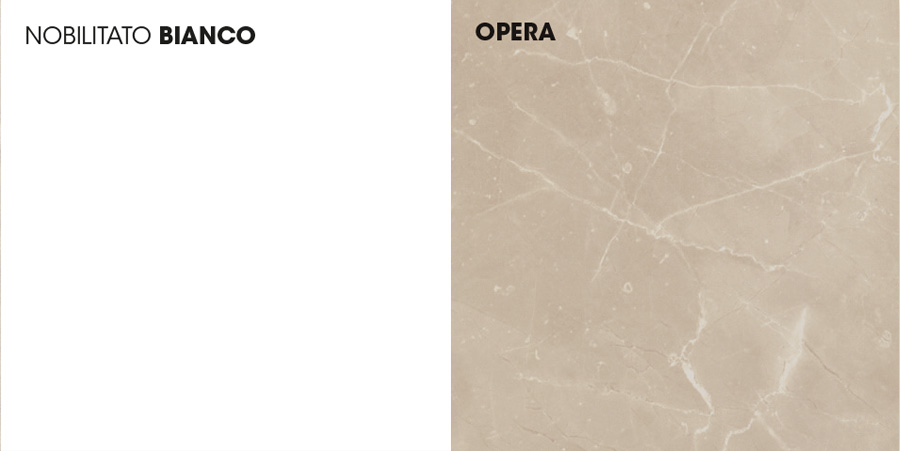 Credenza Moderna, Madia di Design, 4 ante, Bianco Nobilitato e Opera