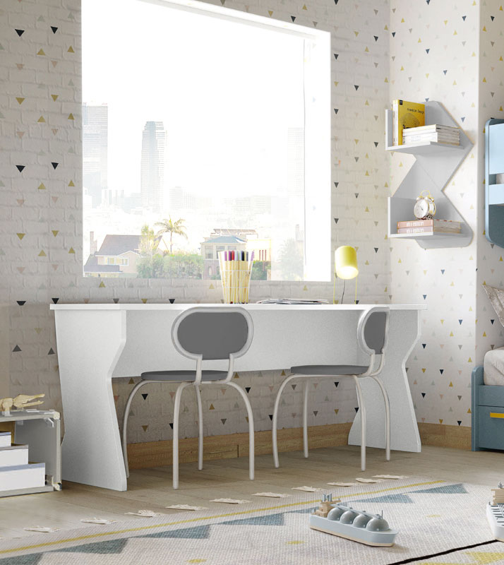 scrivania doppia bianca