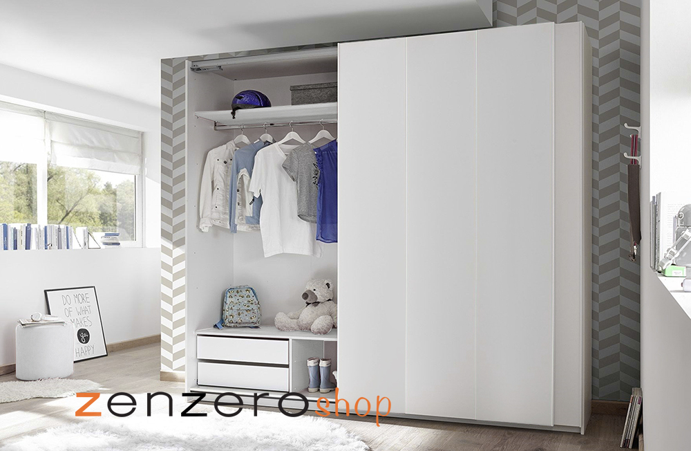 Armadio Vertigo 2 ante scorrevoli bianco opaco Zenzero Shop