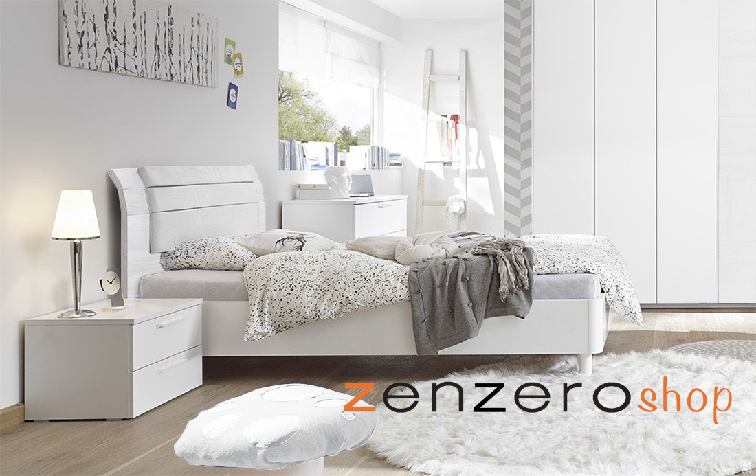 Letto matrimoniale Like bianco in legno