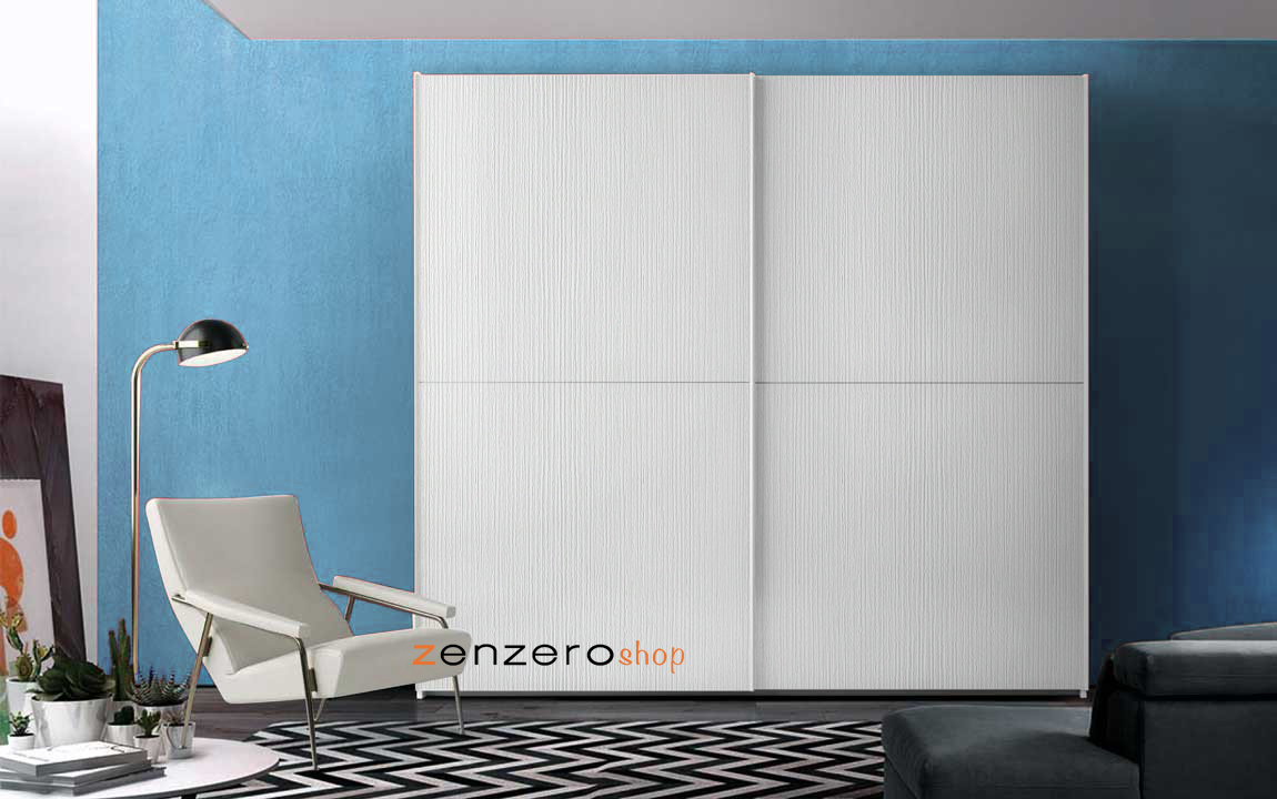 Armadio a 2 ante scorrevoli con scocca e frontali Bianco altea