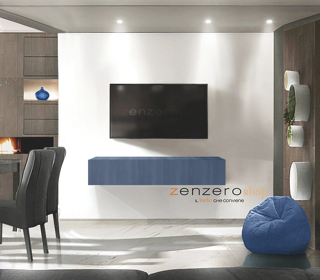 Mobile porta TV in finitura Beton, anta a ribalta