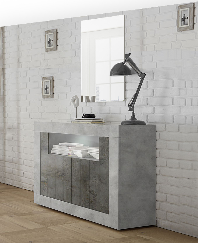 Mobile da ingresso finitura Cemento e Ossido