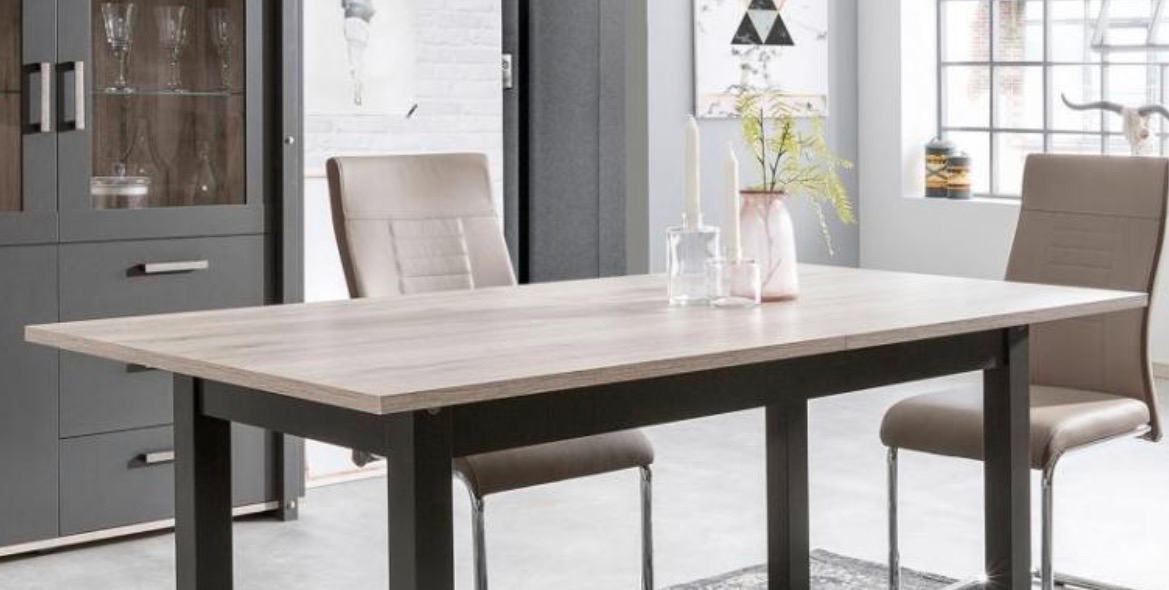 Tavolo industrial allungabile L.200 in finitura Quercia