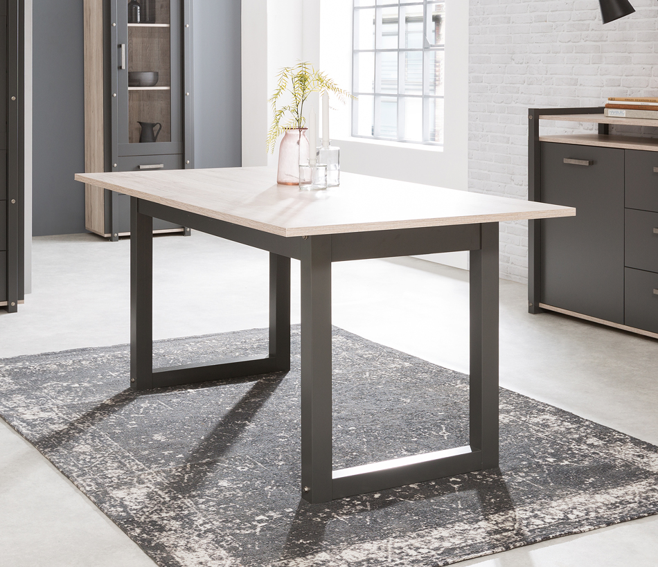 Tavolo industrial allungabile L.200 in finitura Quercia