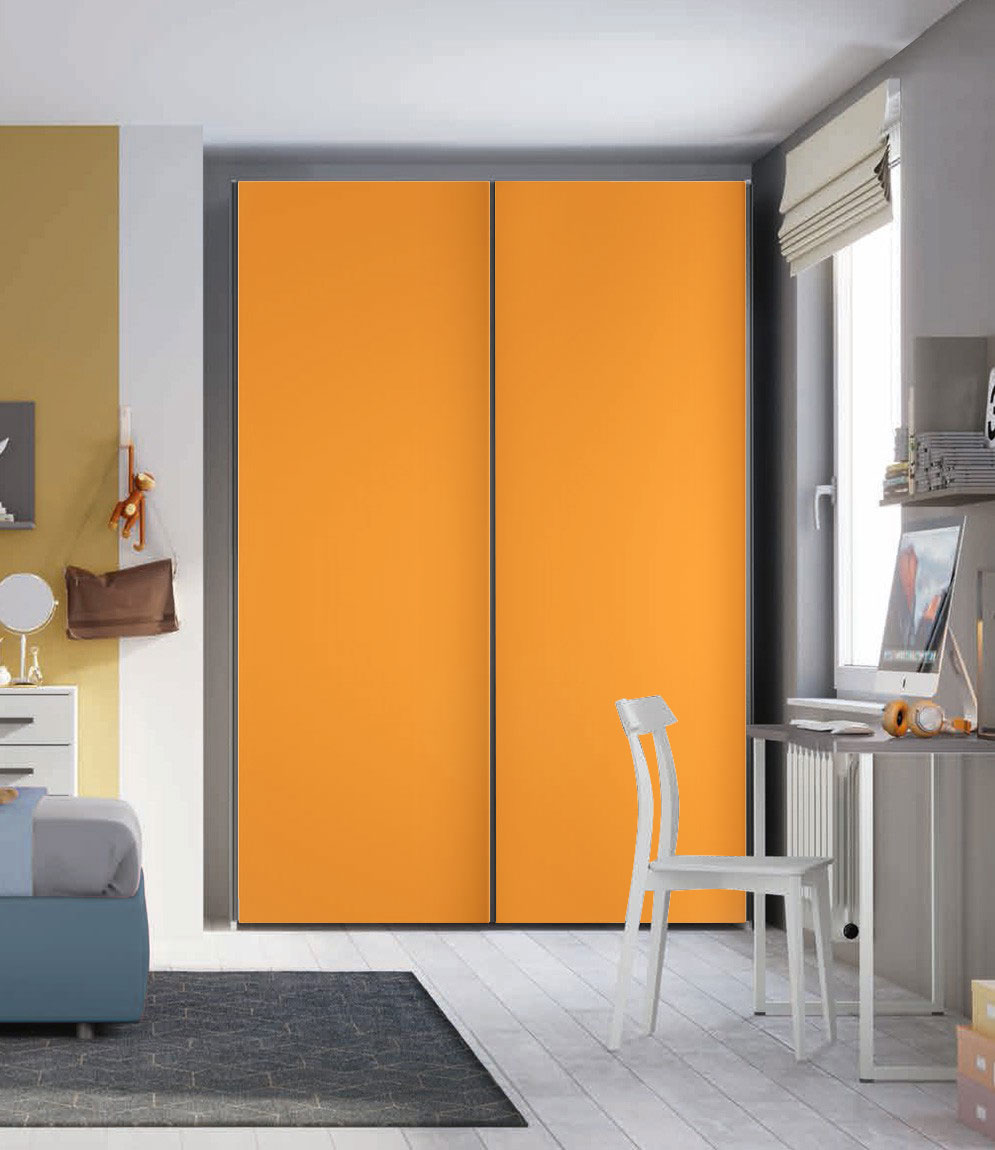 Armadio 2 ante scorrevoli H.225 L.178, finitura Papaya