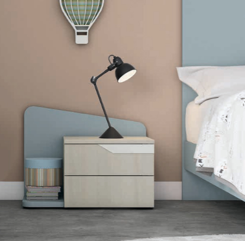 Cameretta moderna per ragazzi in finitura Cadaques e Noce brina