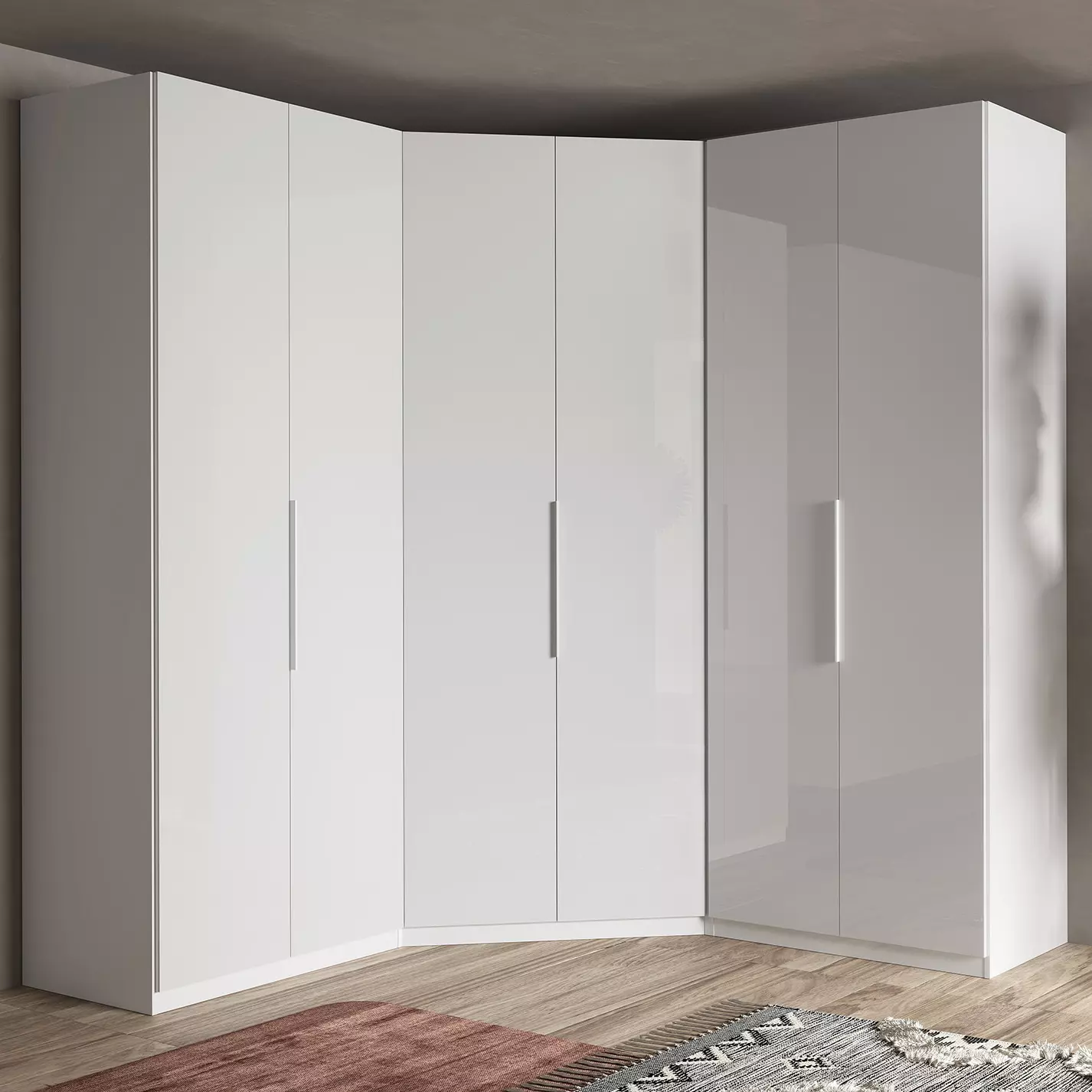 cabina angolare bianco lucido