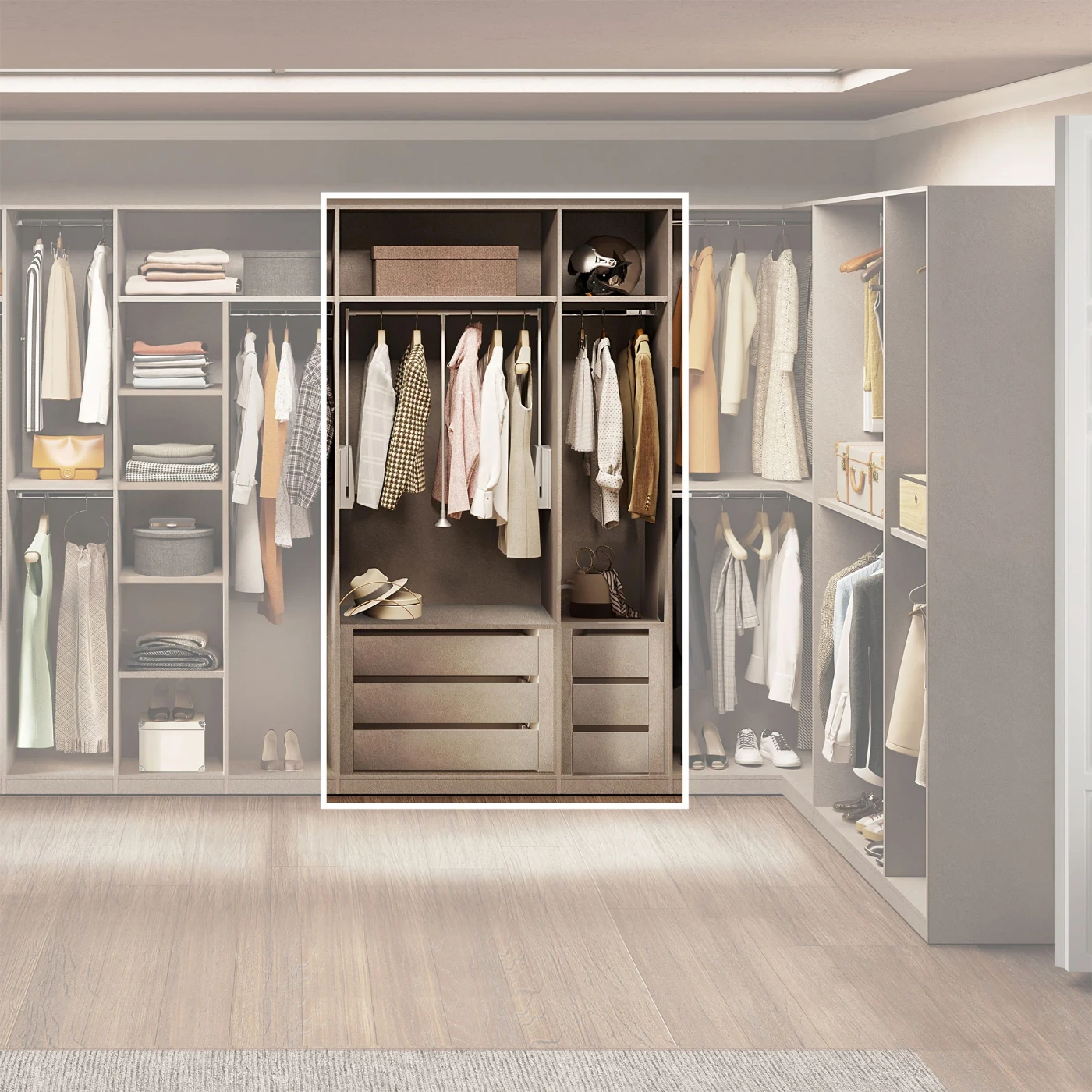 armadiatura bronzo con cassettiere