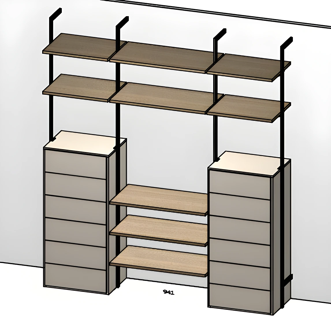 cabina a giorno noce biondo