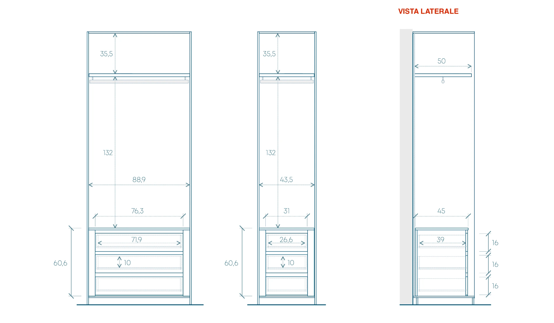 cabina armadio grigia