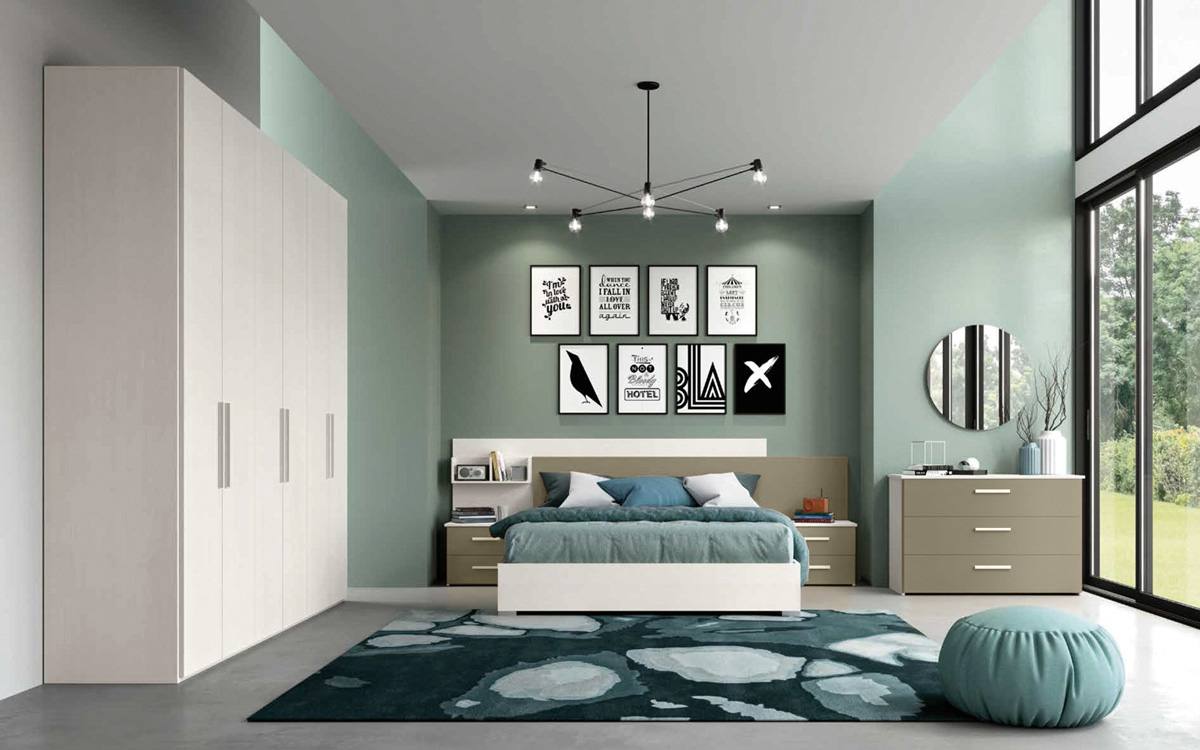 Camera completa made in Italy in Bianco e Oro