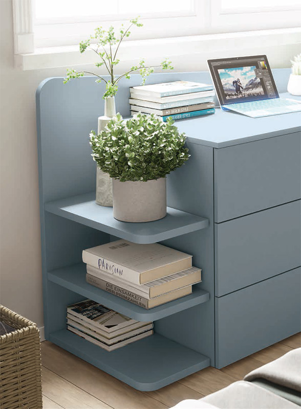 Comò moderno con apertura push-pull, finitura  Cenere