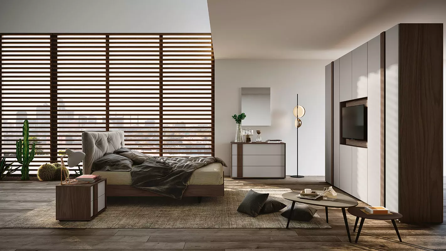 camera da letto con armadio con tv