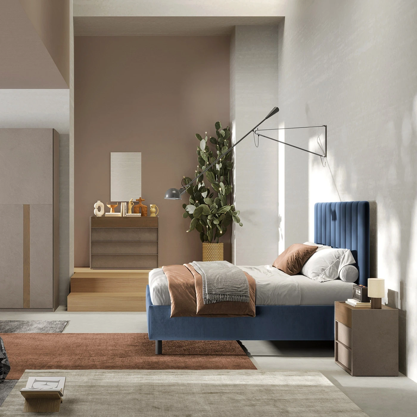 offerta camera con letto blu