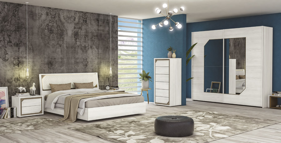 Settimino 6 cassetti, finitura Olmo Bianco, Made in Italy