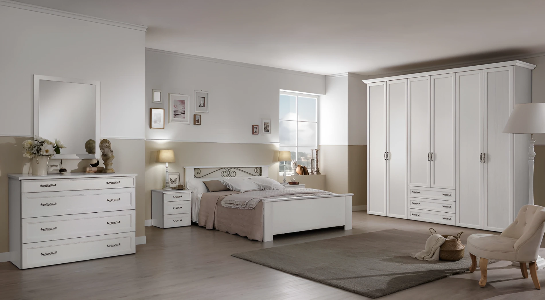 camera classica frassinato bianco