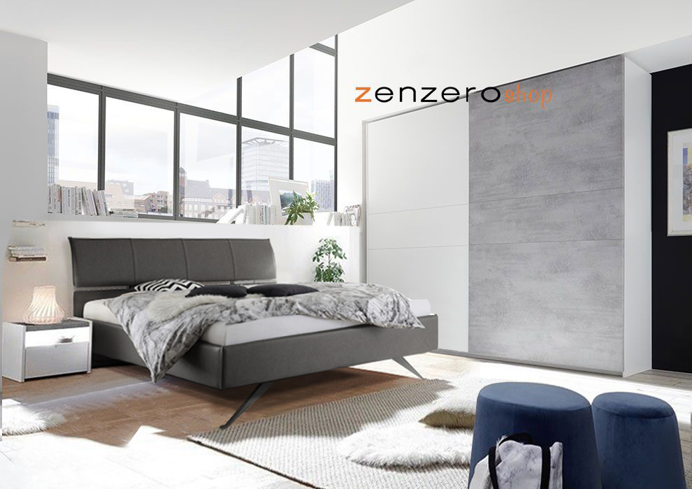 Scontatissima! Camera matrimoniale bianco opaco e cemento