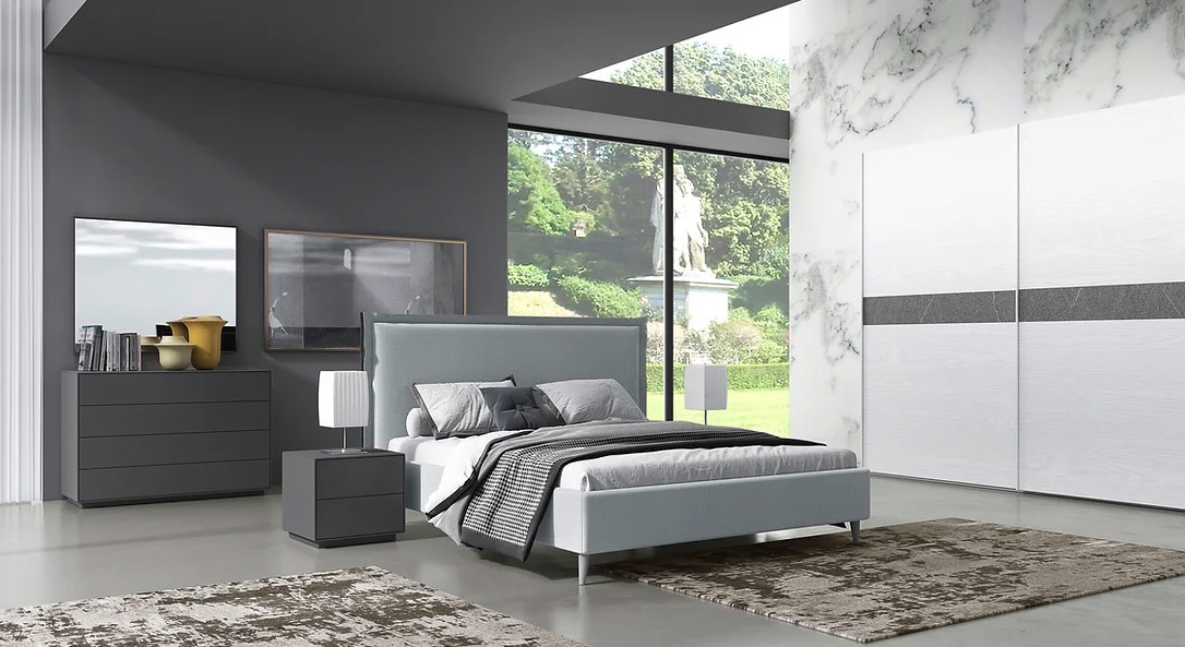 Armadio Lanario con 2 ante scorrevoli in finitura Frassino gesso con dettaglio Pietra 