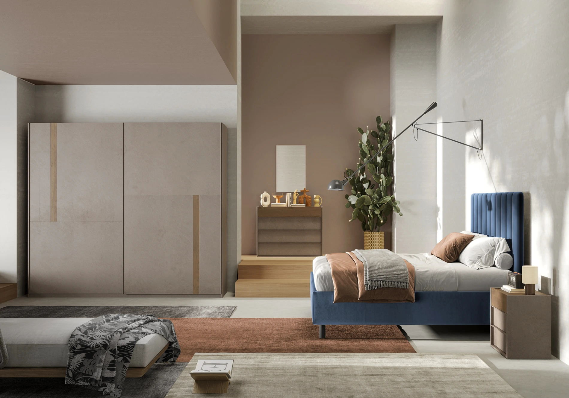 offerta camera con letto blu