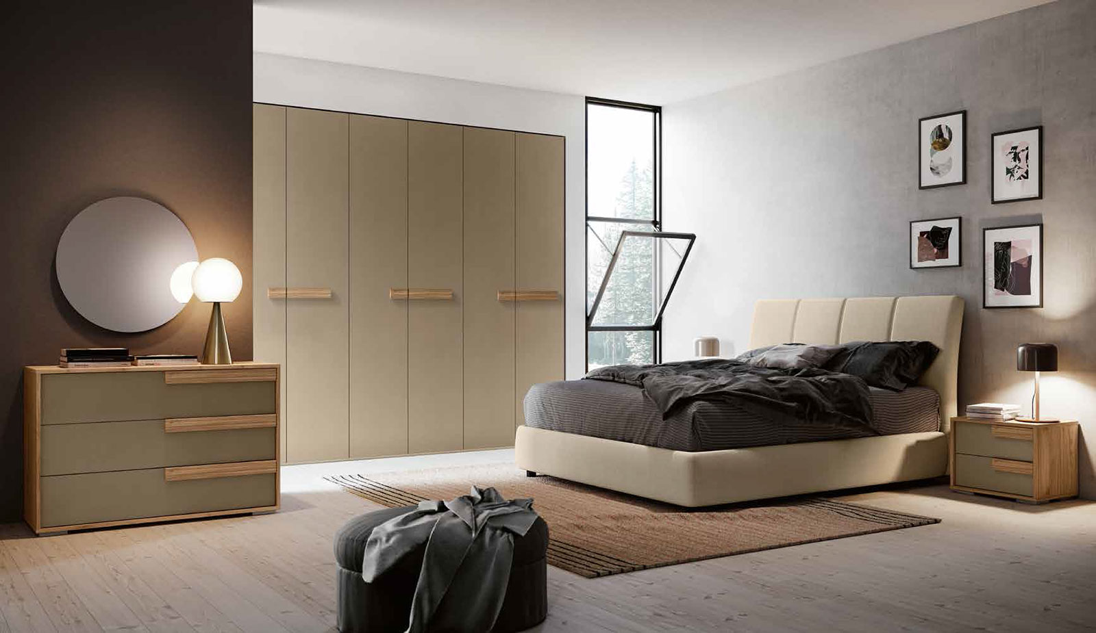 Camera matrimoniale matrimoniale Oro e Noce biondo