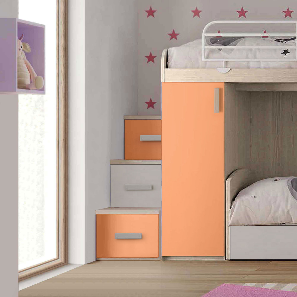 letto a castello arancio