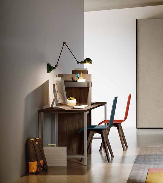 Scrivania con doppia postazione in Noce moro