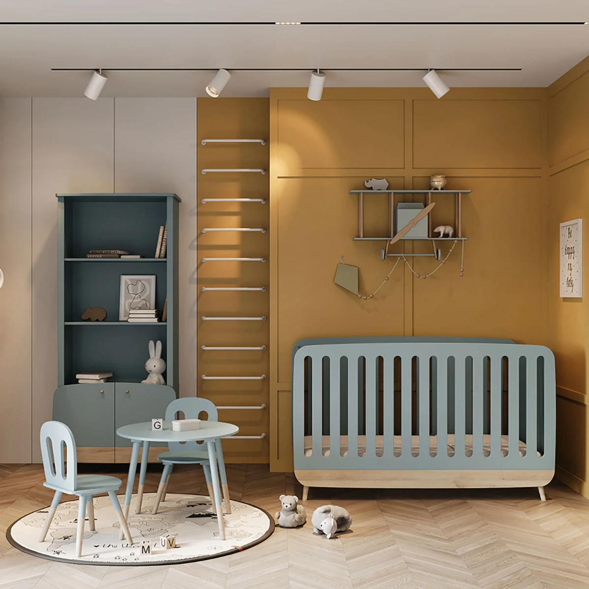 cameretta con culla trasformabile