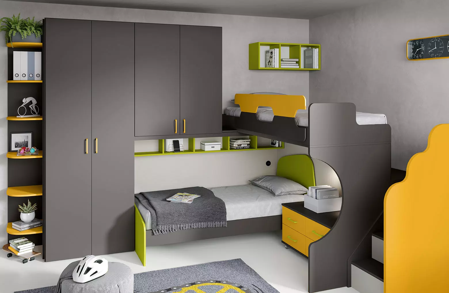 cameretta a ponte grigio scuro