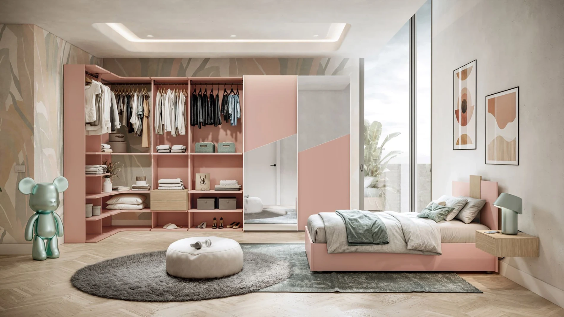 letto contenitore rosa