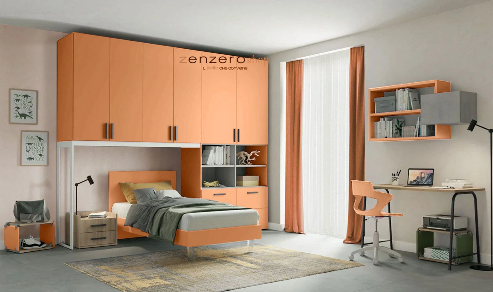 Armadio a ponte con 6 ante battenti 