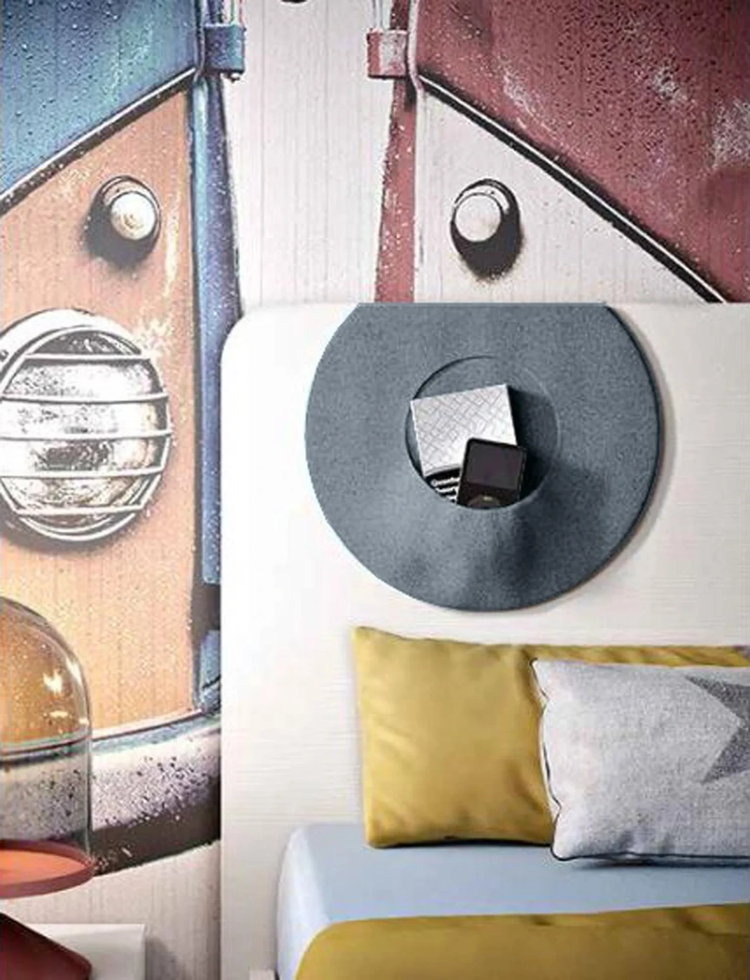 Cameretta con letto singolo e armadio battente, finitura Bianco frassino e Girasole