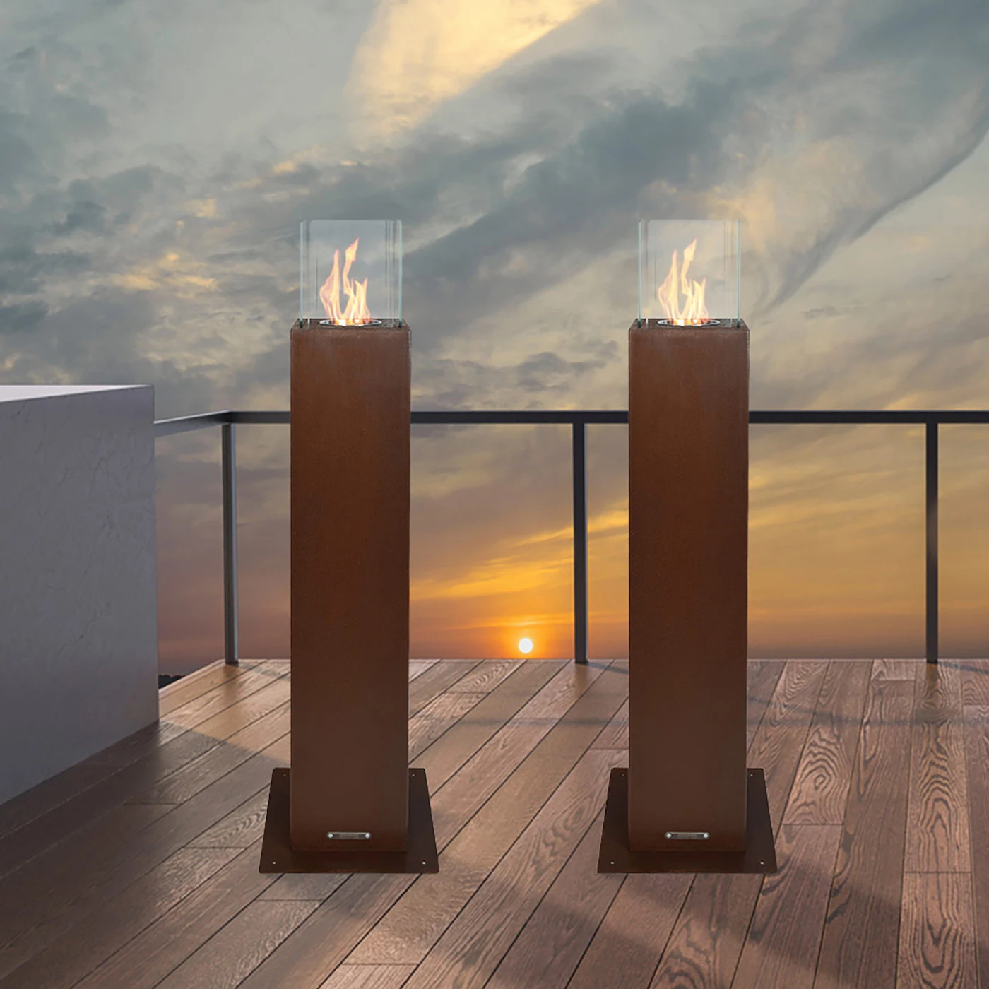 Camino ruggine a bioetanolo da esterno 