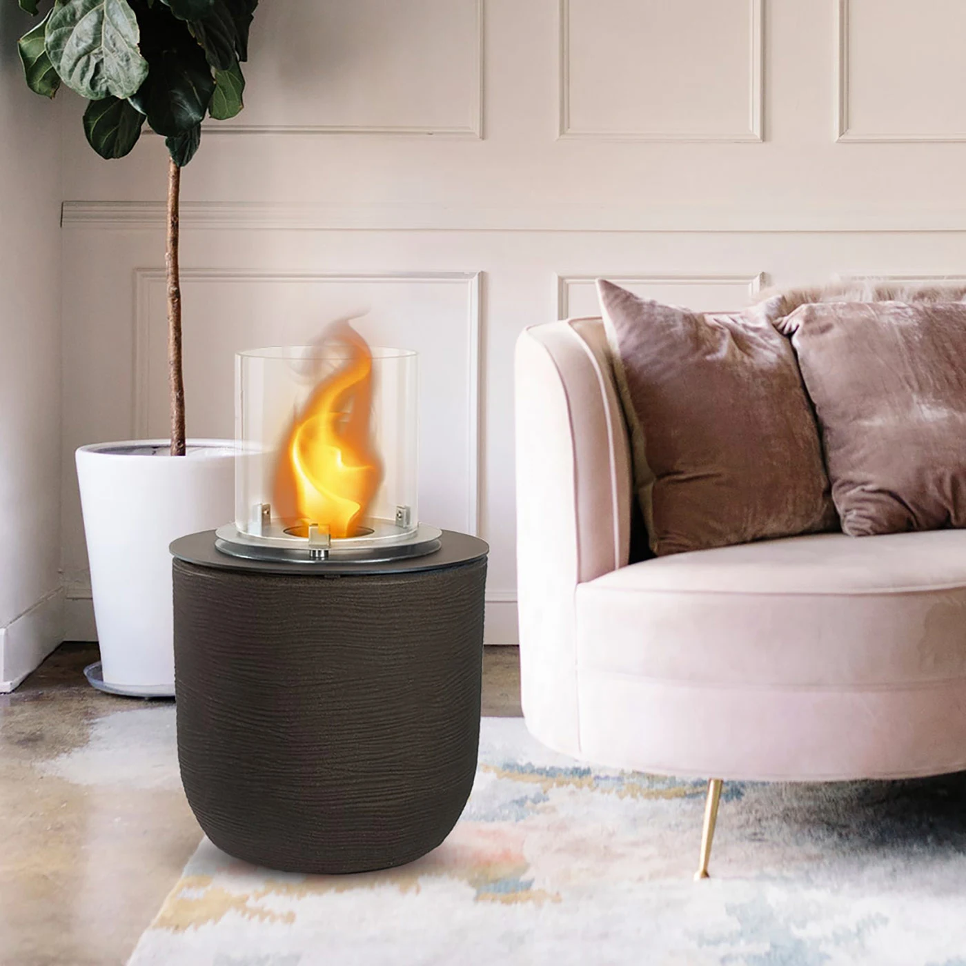 Camino a bioetanolo terra marrone braciere