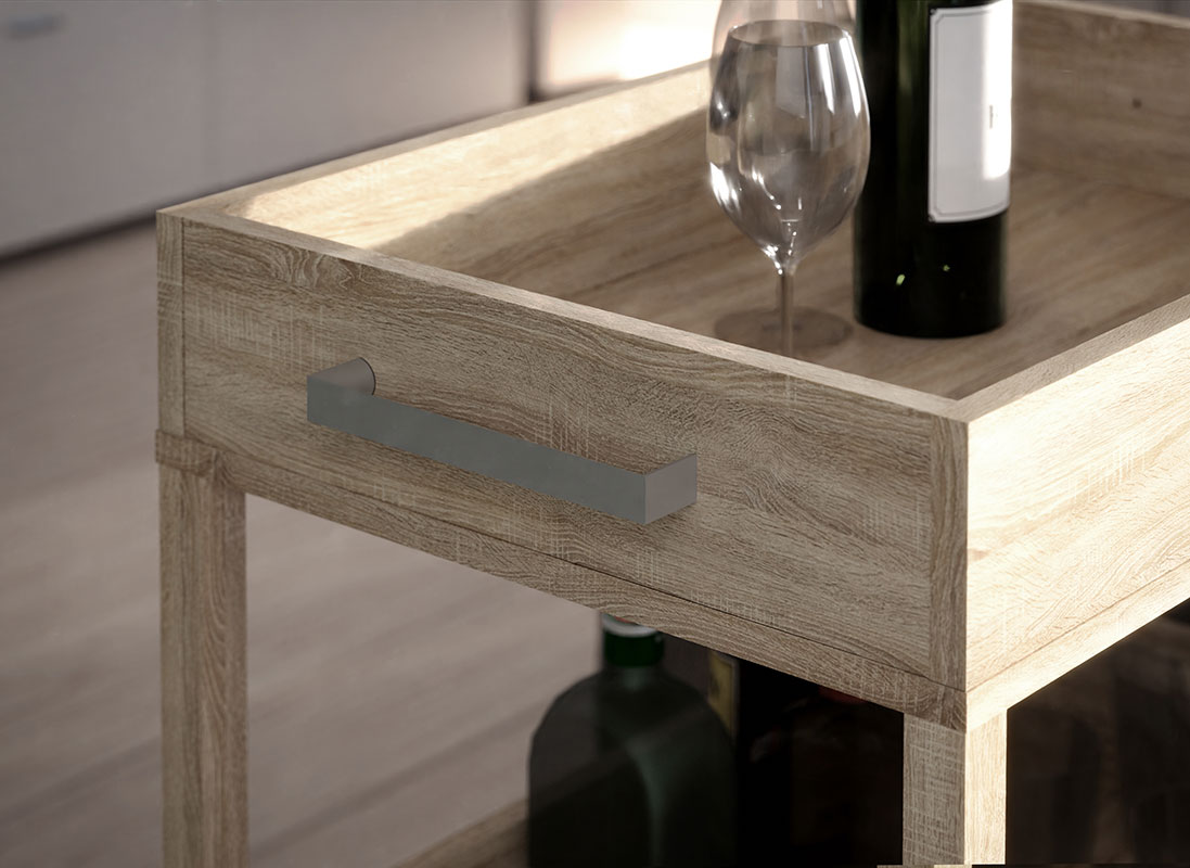 Carrello porta bibite in finitura Rovere sonoma