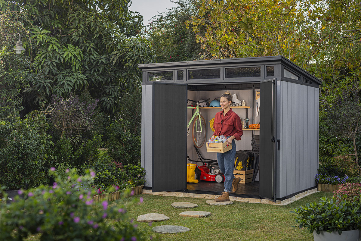 Casetta da esterno Fiorella con porta a due ante