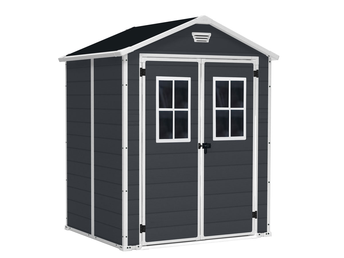 Casetta da esterno Grigio scuro, con finestre, Magnolia
