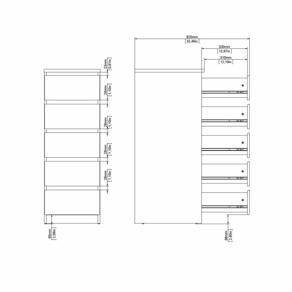 cassettiera bianco lucido 