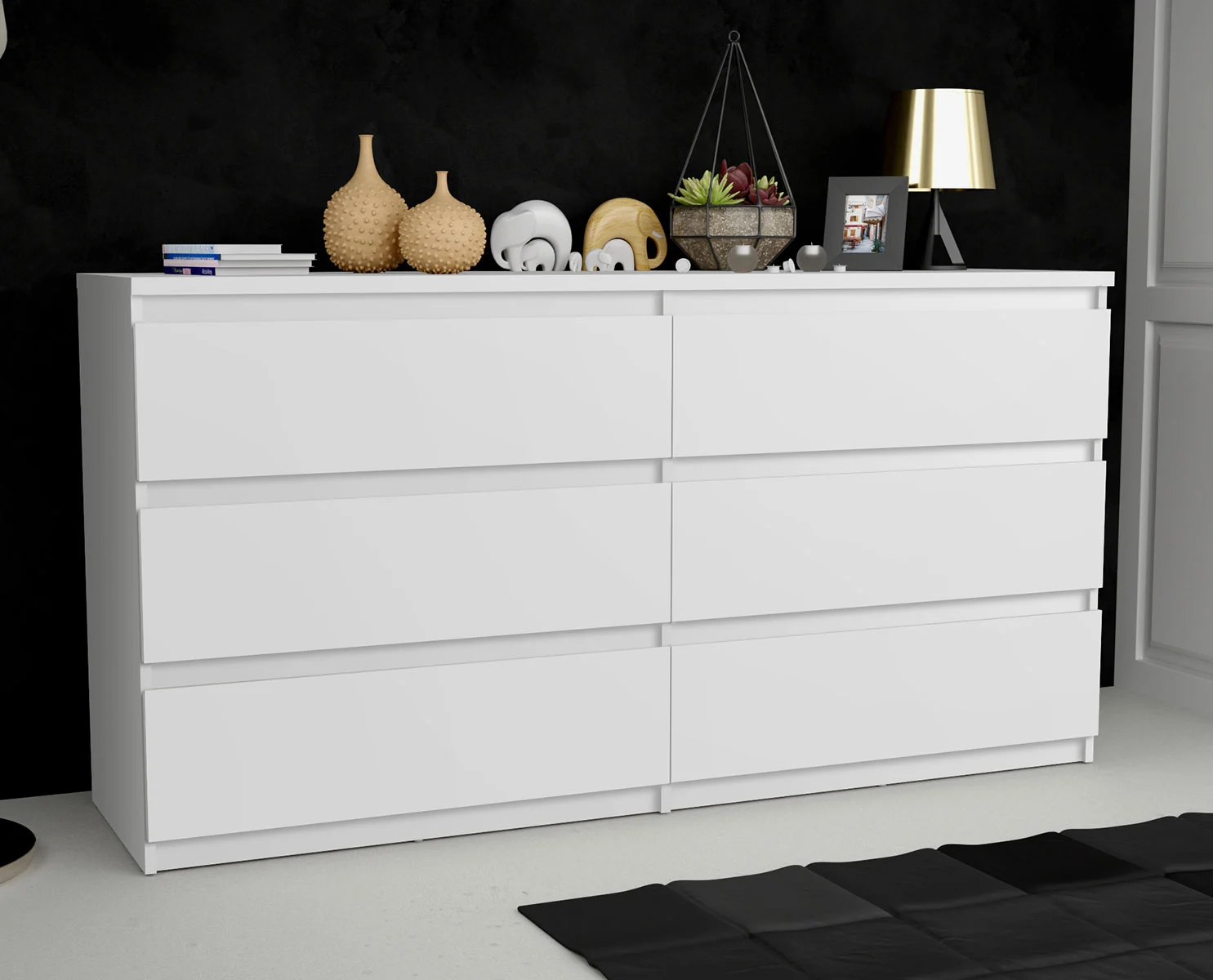 comò a 6 cassetti bianco