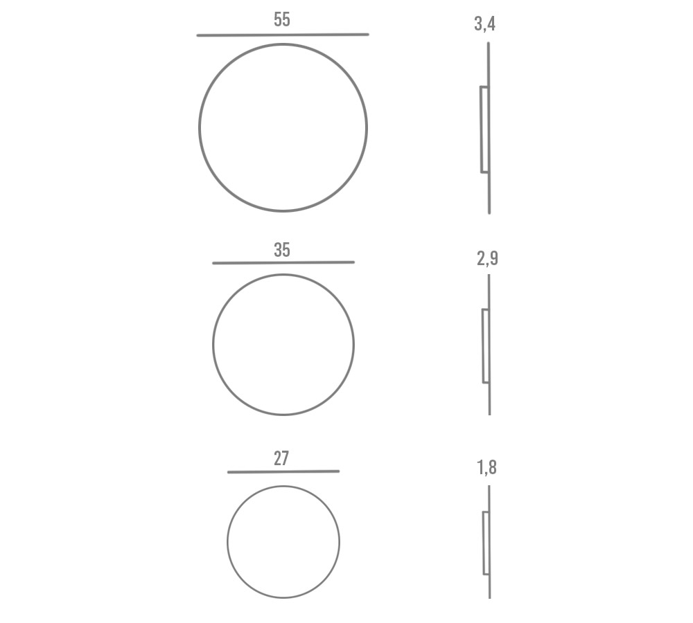 Set composto da 3 eleganti specchi moderni, Made in Italy