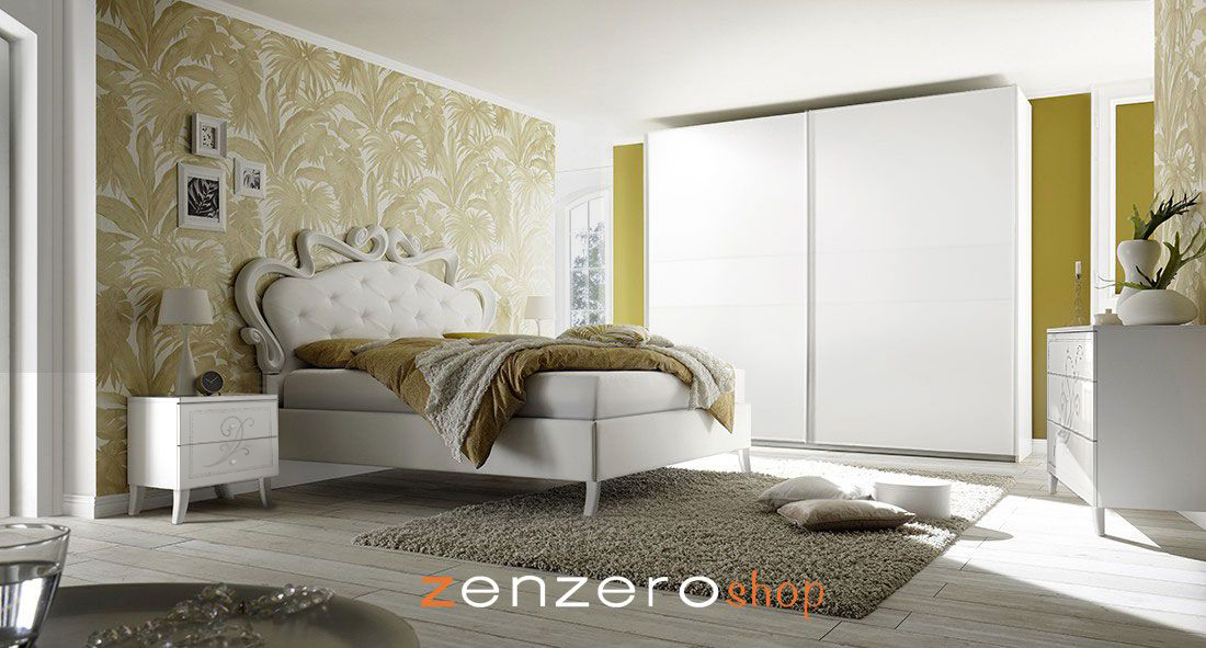 Camera matrimoniale ROMANTIC moderna finitura bianco opaco
