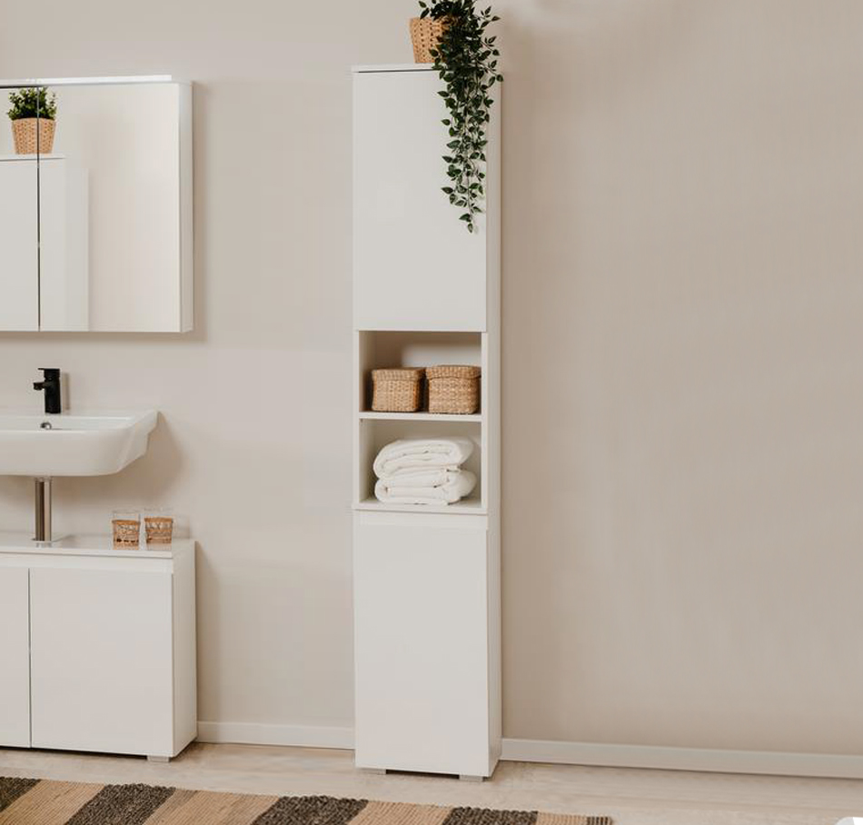 Colonna multiuso 2 ante finitura Bianco Lucido