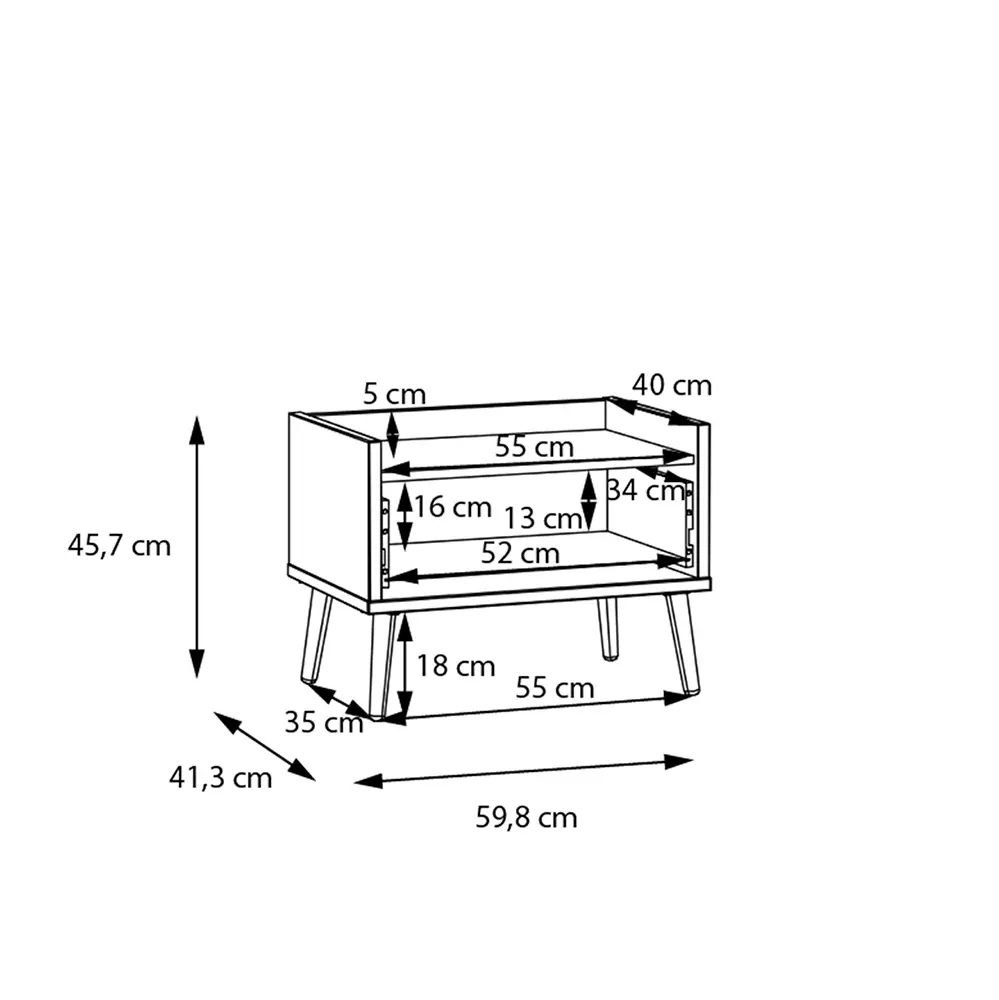 comodino 1 cassetto agave