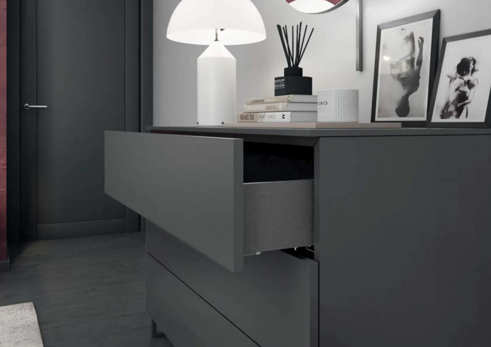 comò moderno antracite