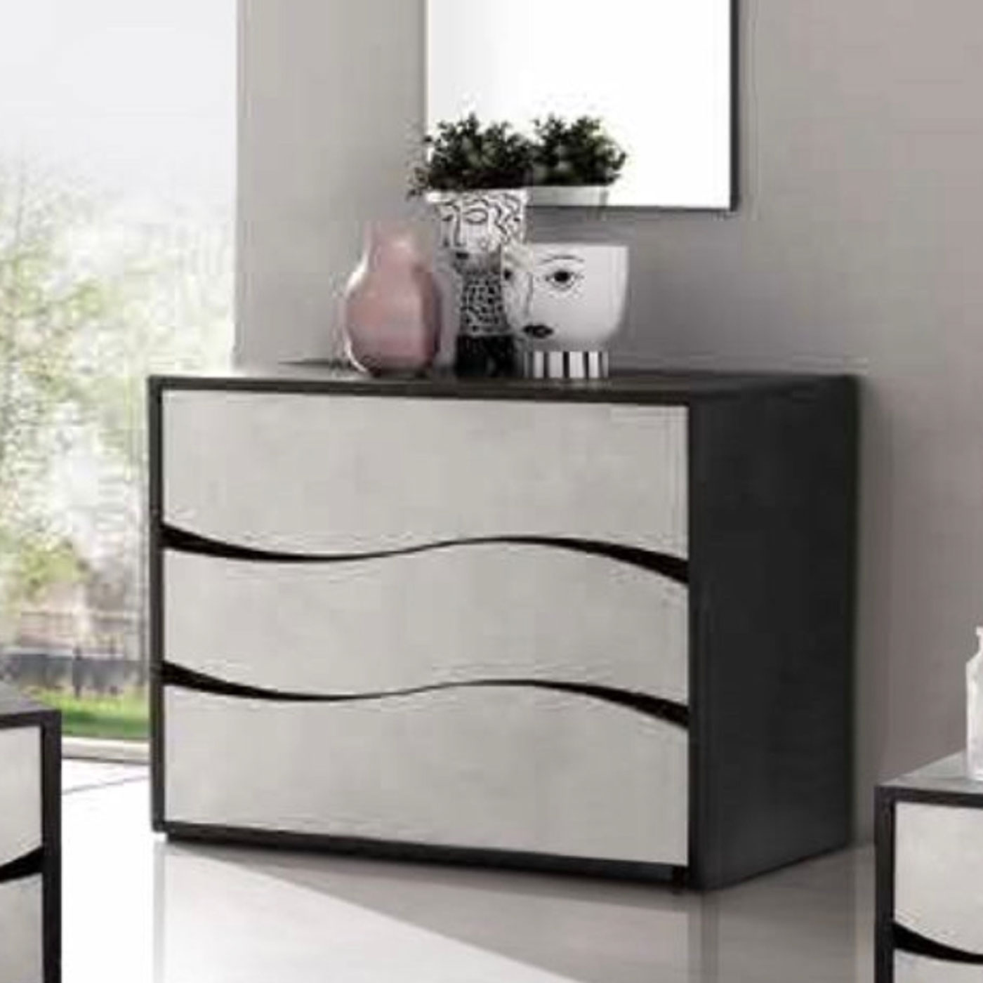 comò made in italy resina scuro e resina chiaro